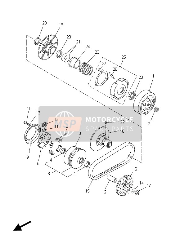 Yamaha YP250R X-MAX SPORT 2012 Clutch for a 2012 Yamaha YP250R X-MAX SPORT